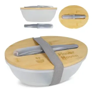 Lunchbox R-PP & bamboo with cutlery - 1L - LT90454 (gadzety reklamowe)